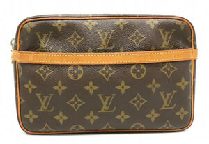 Louis Vuitton Monogram Compiegne Pouch Shoulder Bag Canvas Leather Brown